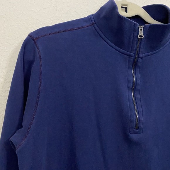 Robert Graham Mens Sweater Size Large 1/4 Zip Pullover Blue Long Sleeve Cotton - Picture 3 of 7